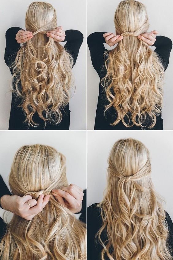 The steps to create a half-up hairstyle