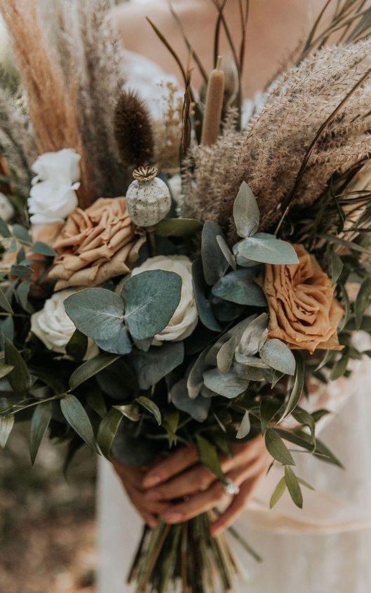 Natural Bouquet with Pampas Grass and Greenery