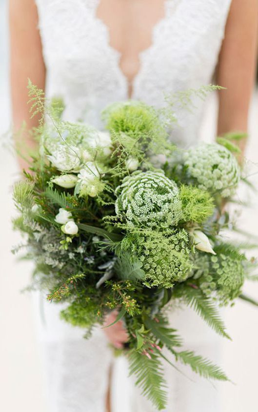 Beautiful Green Queen Anne's Lace Wedding Bouquet