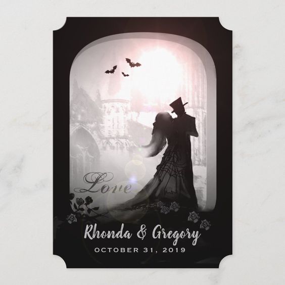 Love Silhouette Invitation Card for halloween invitation