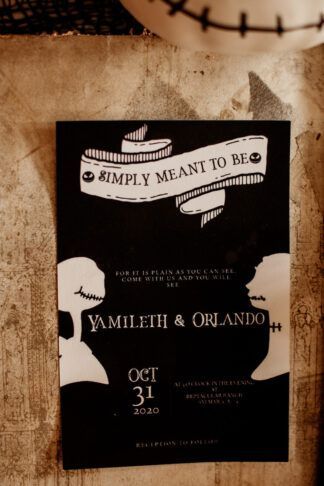 Spooky Wedding Invitation Design in halloween wedding