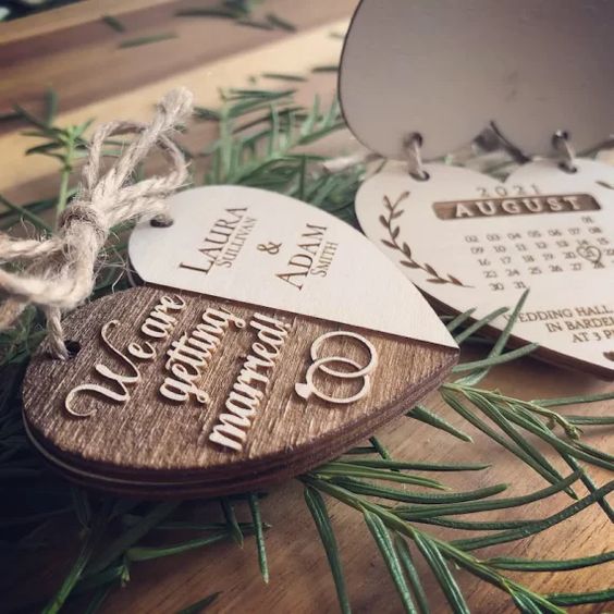 wooden invitation design for rustic concept