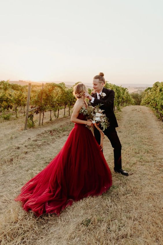 Bold in Red Gown