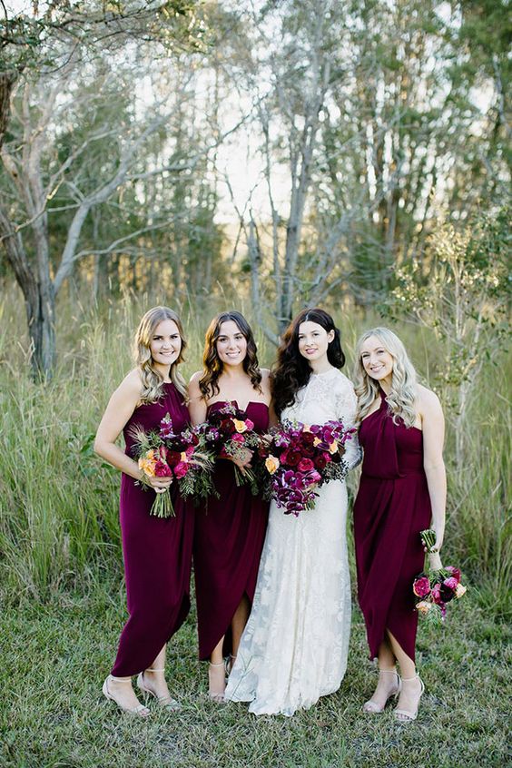 Wine Bridesmaid Dresses