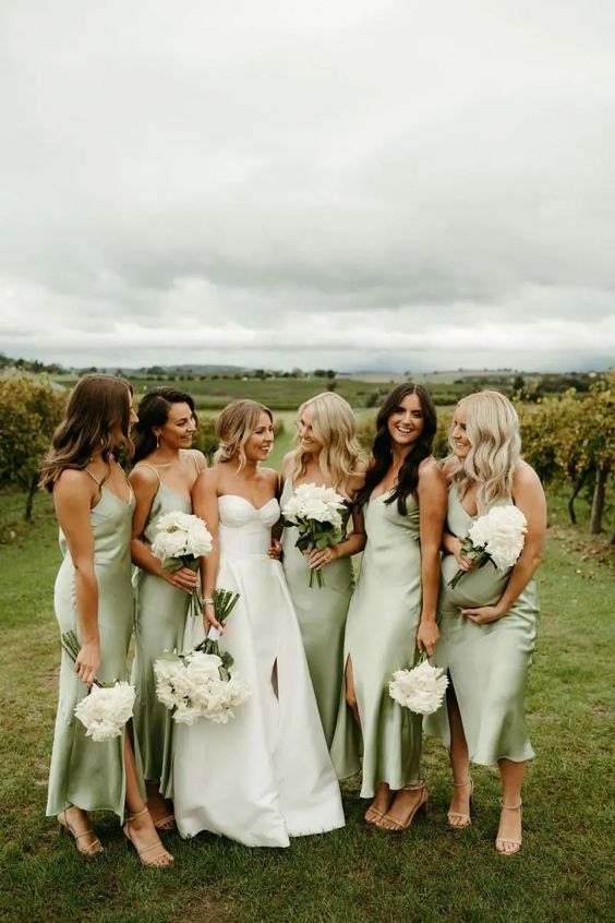 Minty  Stretch Silk Dress for bridesmaid gown ideas