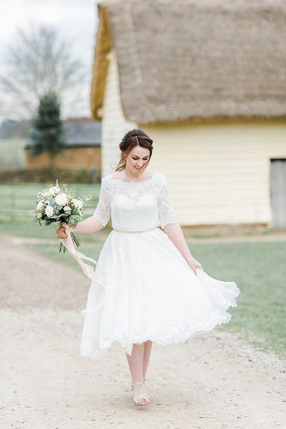 Short Tea Wedding Dress