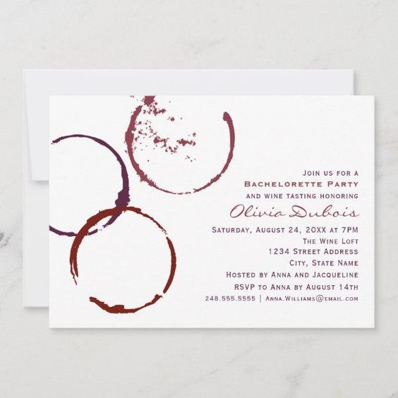 Wine Stain Wedding Invite for winery and vineyard wedding invitation design