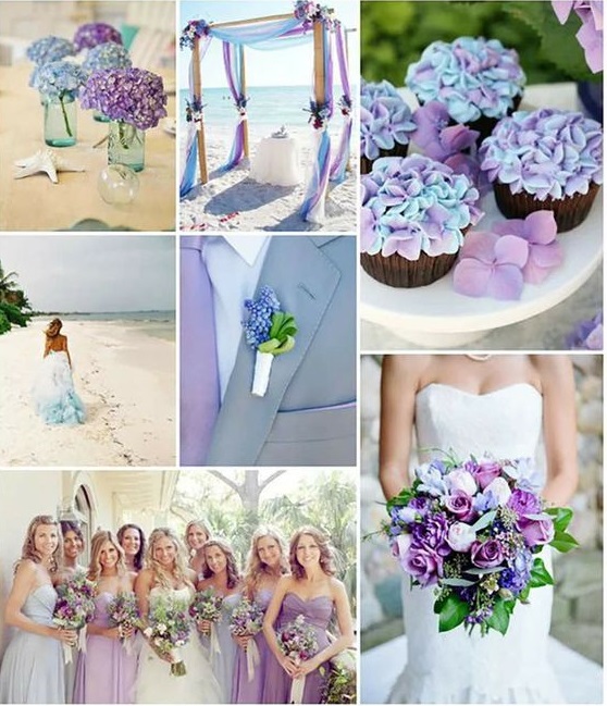 Ocean Blue and Violet for nautical wedding style