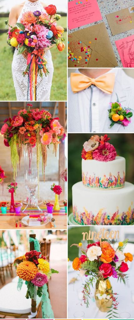 Colorful Rainbow for spring wedding schemes