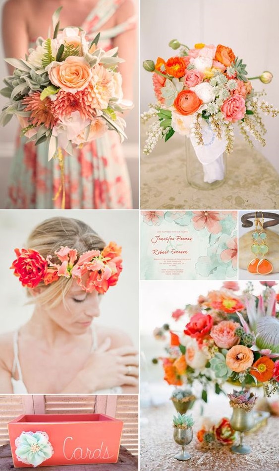 Coral Vibrant for summer wedding color