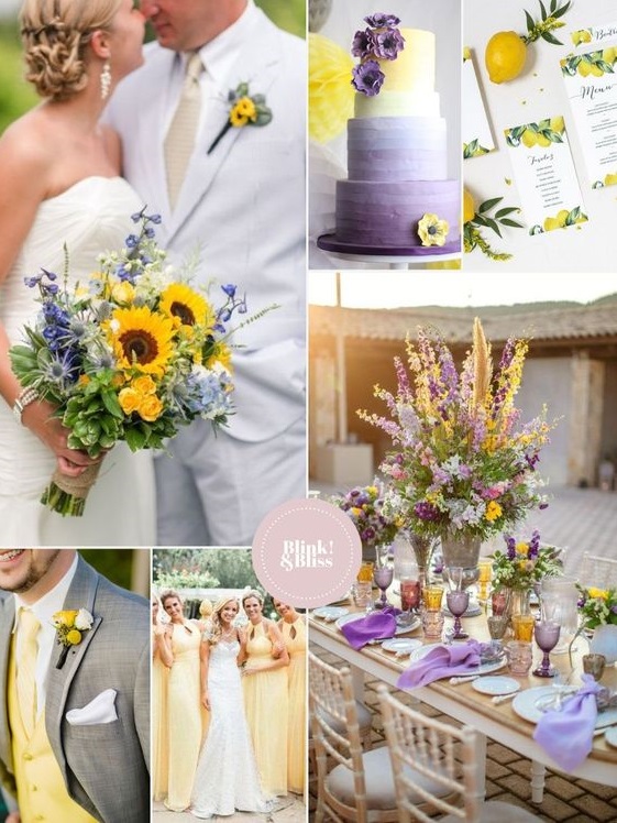 Yellow and Lilac for spring and summer wedding color