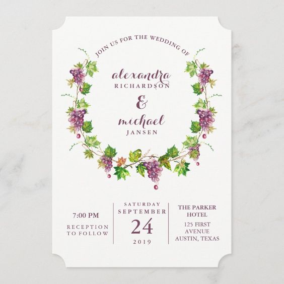 Minimalist Winery Wedding Invite