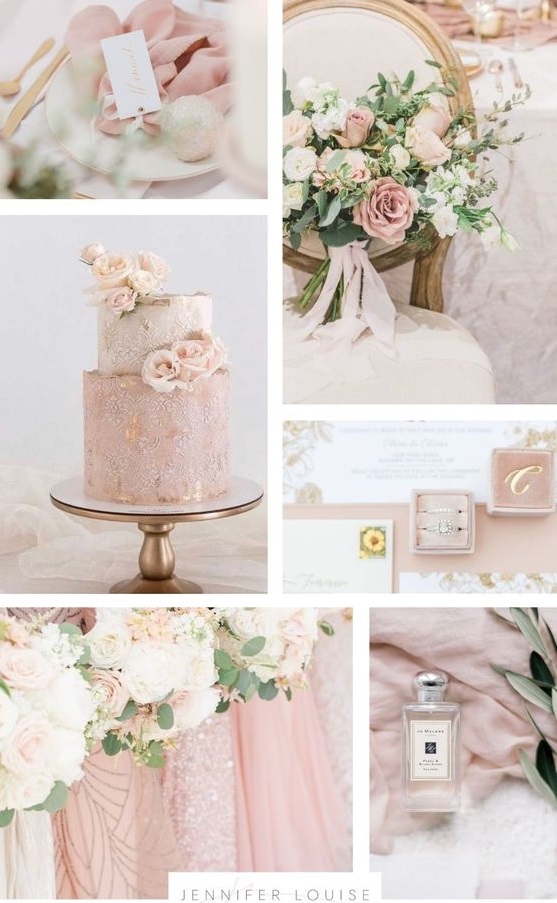 Pink Blush in romatic summer wedding schemes