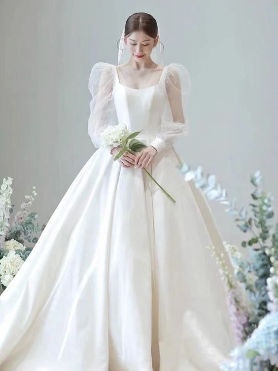 Simple Elegant Korean Wedding Dress Styles| 16 Stylish Wedding Gown ...