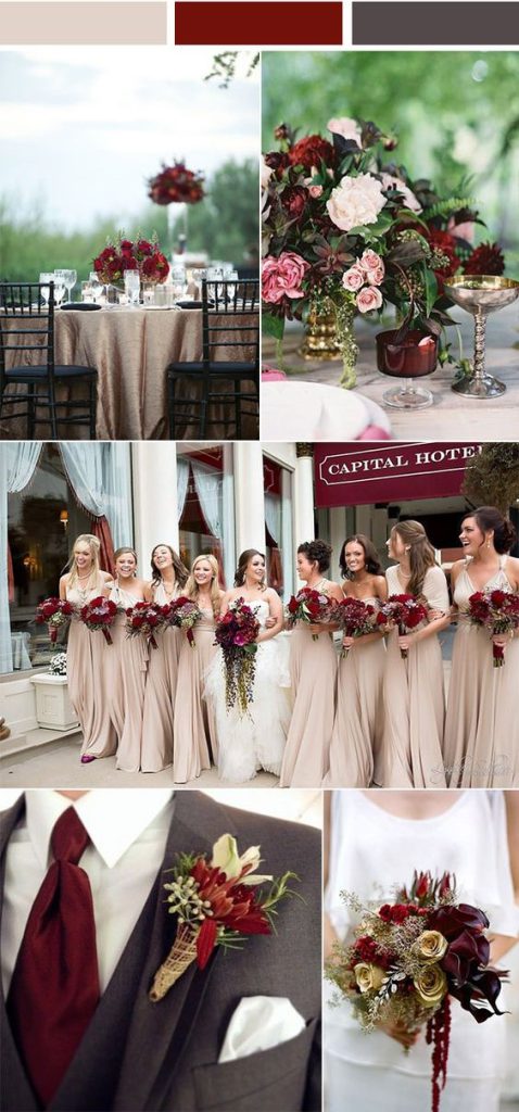 champagne and wine wedding color scheme