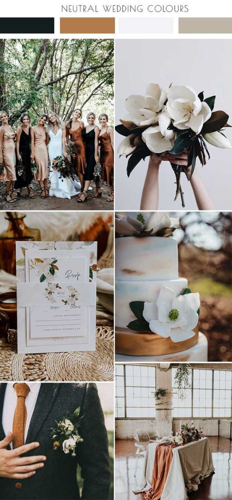 neutral color scheme for fall wedding
