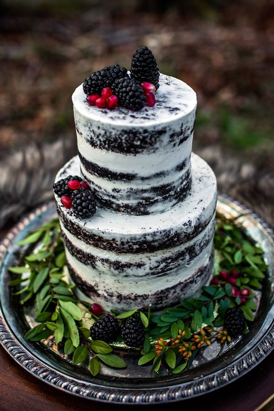 semi naked cake design for halloween wedding