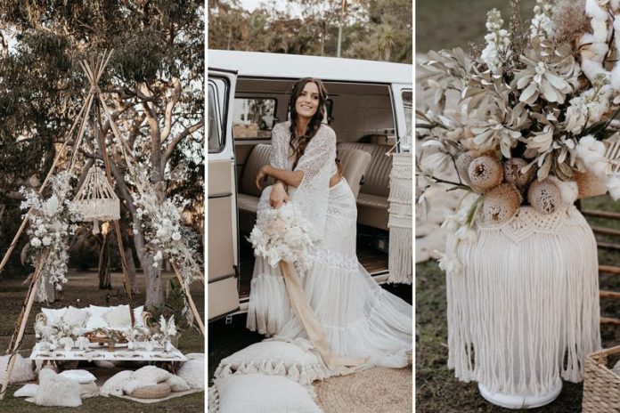 Simple Chic Bohemian Wedding Ideas: Wedding Ceremony and Reception On a Budget